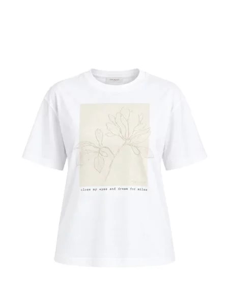 Tricou Twinset cu broderie alb