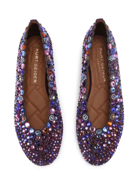 Kurt Geiger London балетки замшеві Jewel Perf Ballerina Purple фіолетові