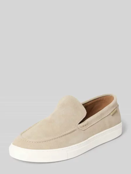 Loafersy z naturalnej skóry z detalem z logo Ps Poelman