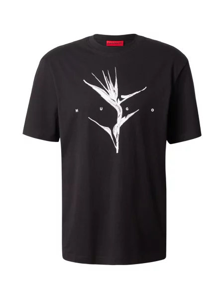 HUGO Tricou Darise negru alb