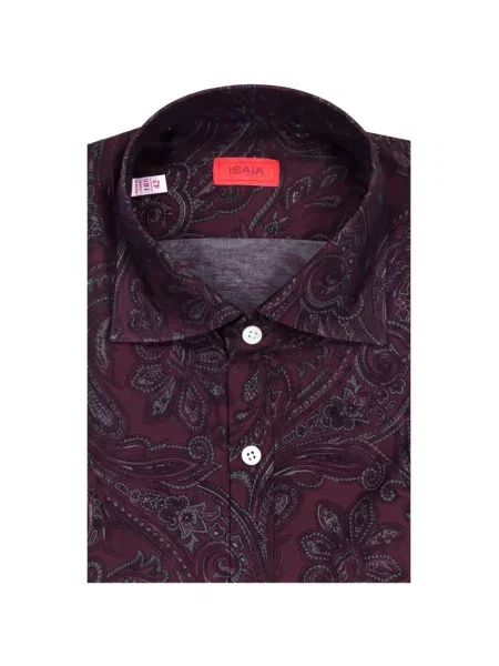 Cămașă Isaia cu imagine cu model paisley roșu