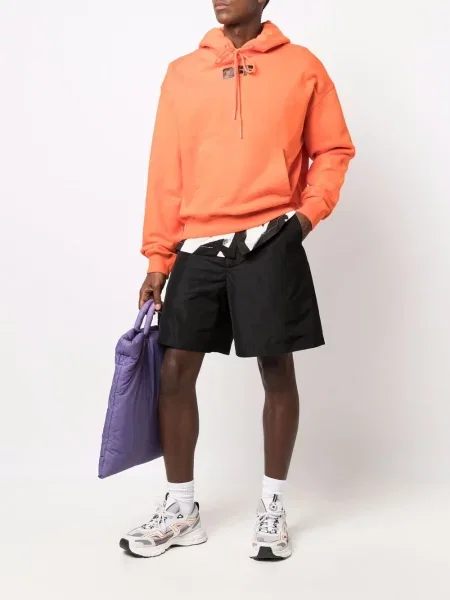 Hoodie Off-white με σχέδιο λευκό