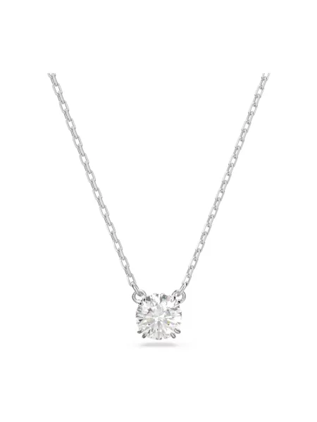 Swarovski Akcesoria Kobieta ONE SIZE Naszyjnik Stilla z okrągłym białym wisiorkiem szary
