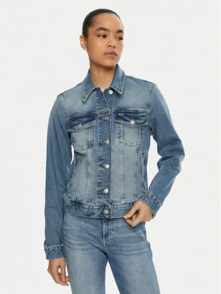 Дънково яке Tommy Jeans преходен модел синьо