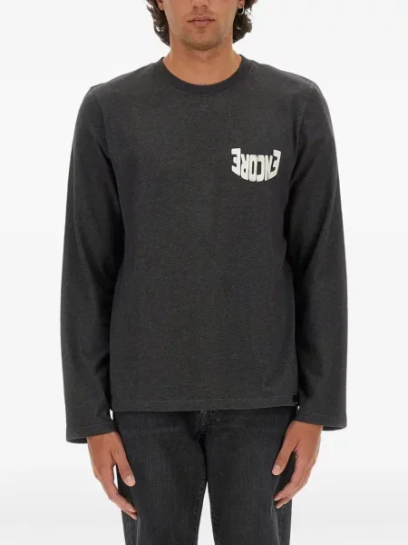 Lung tricou Courreges cu autograf negru
