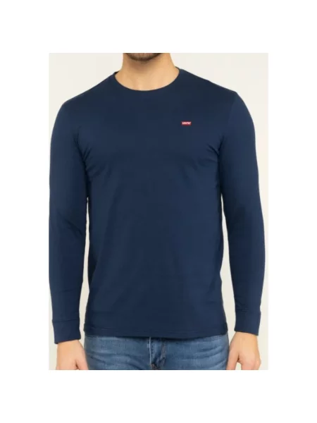 Bluzka z długim rękawem Levi's z logo niebieska