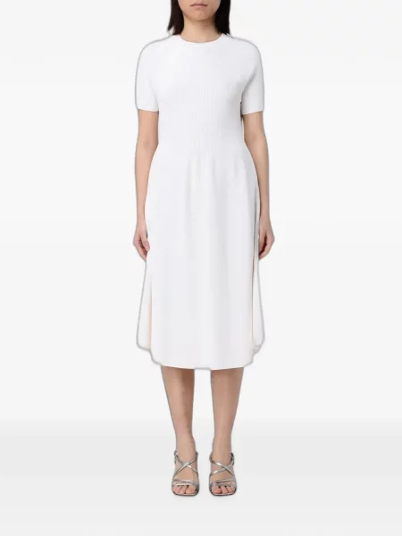Scurt rochie midi Emporio Armani tricotate alb
