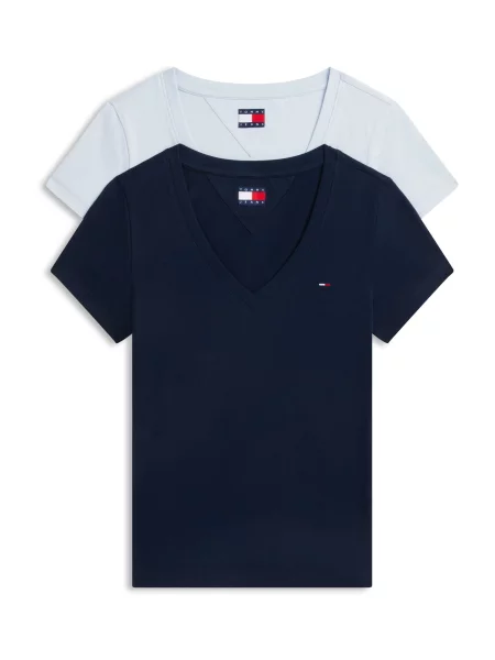 Tommy Jeans Tricou bleumarin / pastel albastru