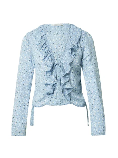 Abercrombie & Fitch Blúz kék / fehér
