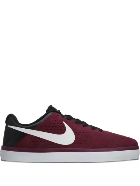 Kožené retro kalhoty Nike s kulatým výstřihem hnědé