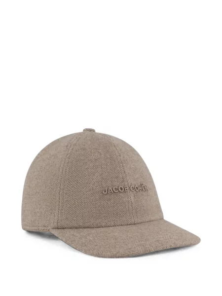 Șapcă Jacob Cohën cu model herringbone maro