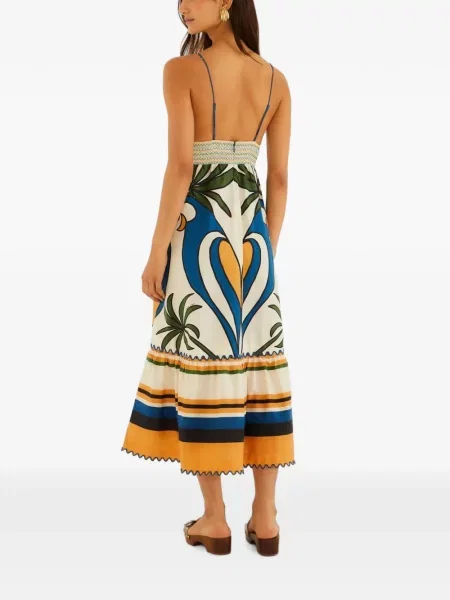 Rochie midi Farm Rio cu imprimeu tropical
