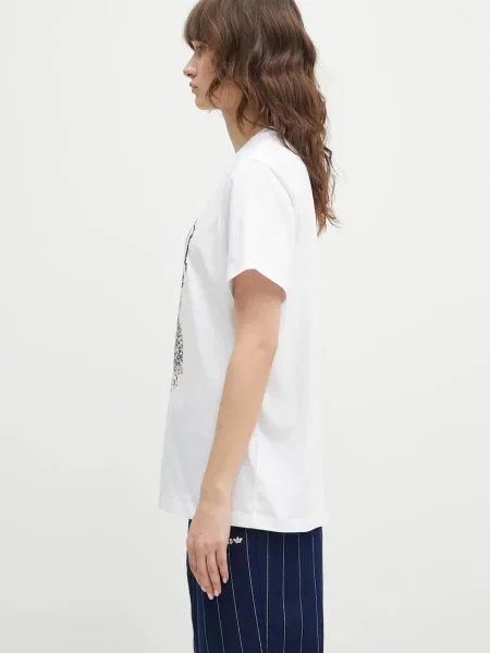 Koszulka Ganni w panterkę z dżerseju biała