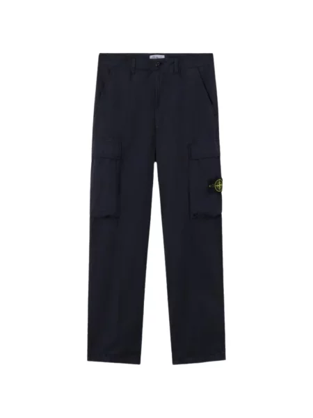Pantaloni Stone Island cu strasuri albastru