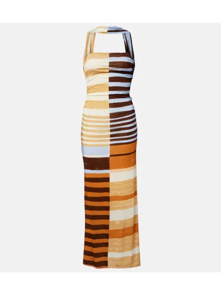 Rochie midi Cala De La Cruz cu dungi până la genunchi de costum