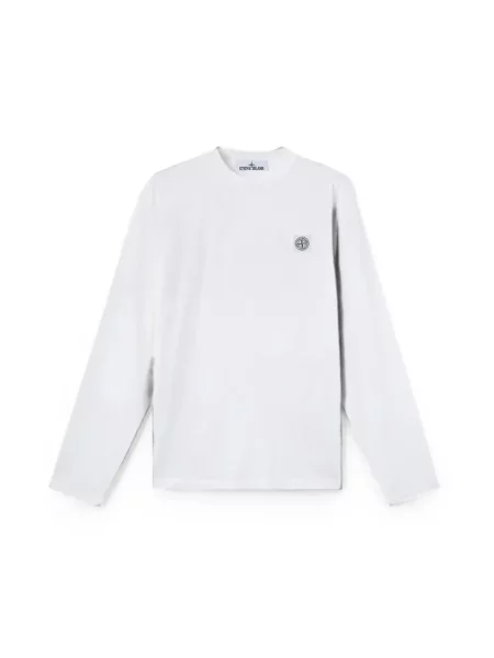 Lung tricou Stone Island cu strasuri alb