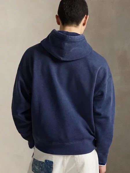 Bluza z kapturem o kroju regular fit z mieszanki bawełny Polo Ralph Lauren niebieska