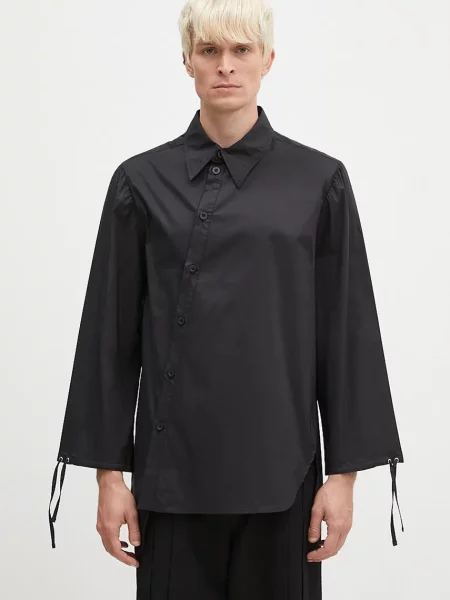 Košulja Andersson Bell Bouquet Asymmetric Shirt za muškarce relaxed s klasičnim ovratnikom crna