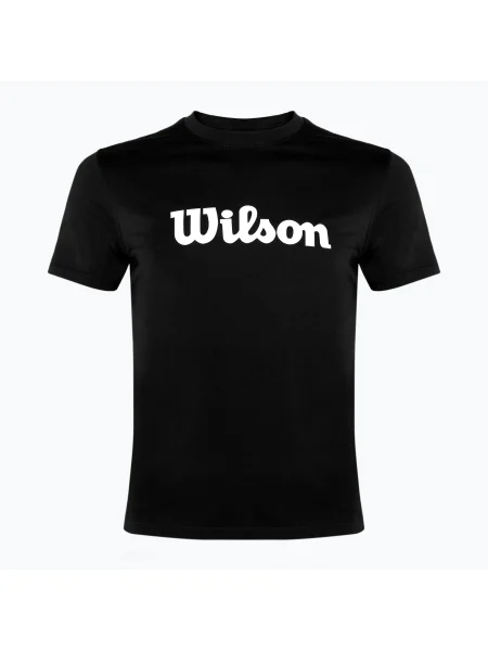 Férfi tenisz póló Wilson Team Graphic script. Méret: fekete