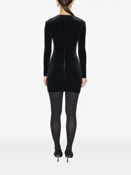 Rochie maxi Mugler lungă de costum negru