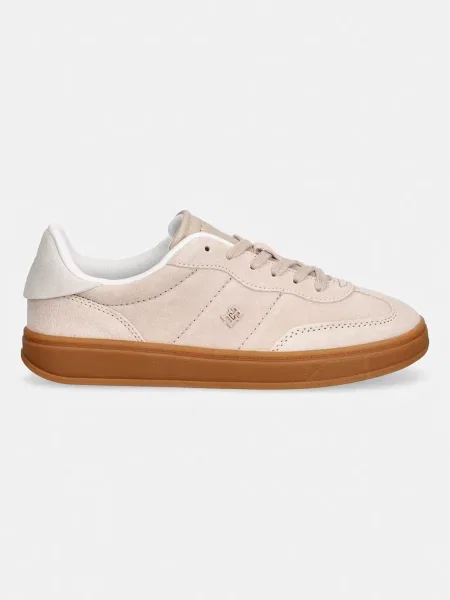 Tommy Hilfiger TH HERITAGE MONOGRAM SNEAKER sneakers pentru femei din piele întoarsă bej