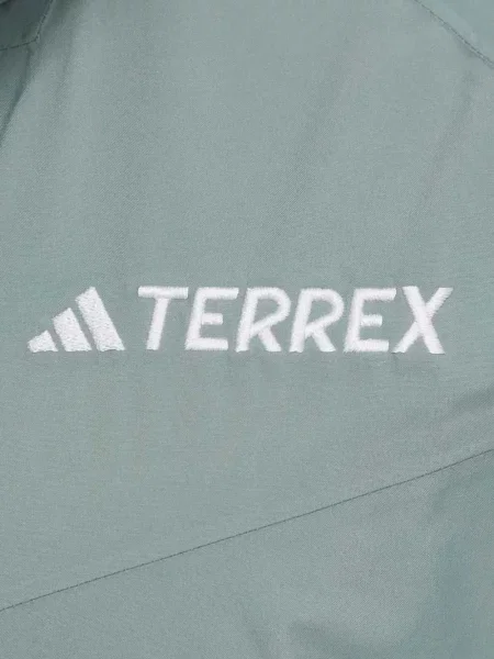 Geacă Adidas cu dungi alergare cu glugă verde