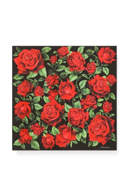 Fular Dolce & Gabbana de mătase cu imagine negru