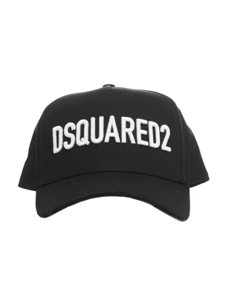 Czapka z daszkiem Dsquared2 z logo w miejskim stylu czarna