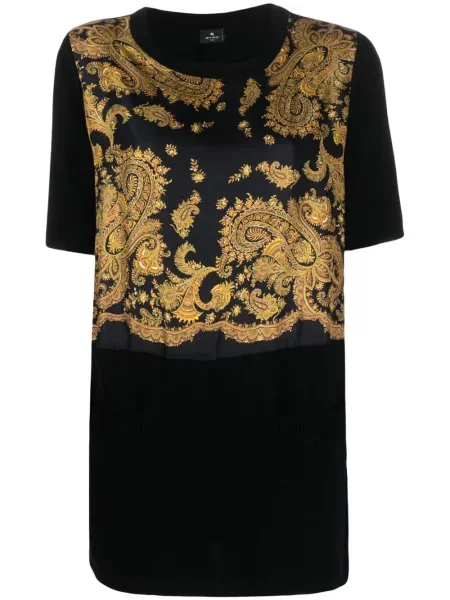Tricou Etro cu imagine cu model paisley negru