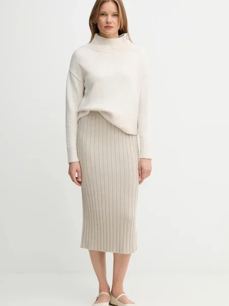 Светр з домішкою вовни OUI півгольф бежевий