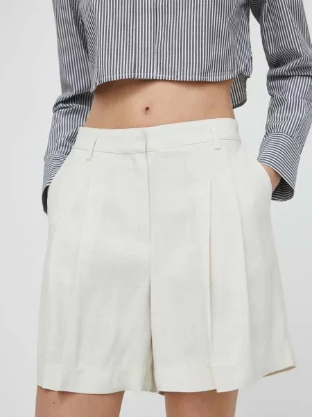 Шорти Herskind Lena однотонні висока посадка бежевий