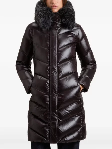 Matlasat geacă Woolrich cu blană negru