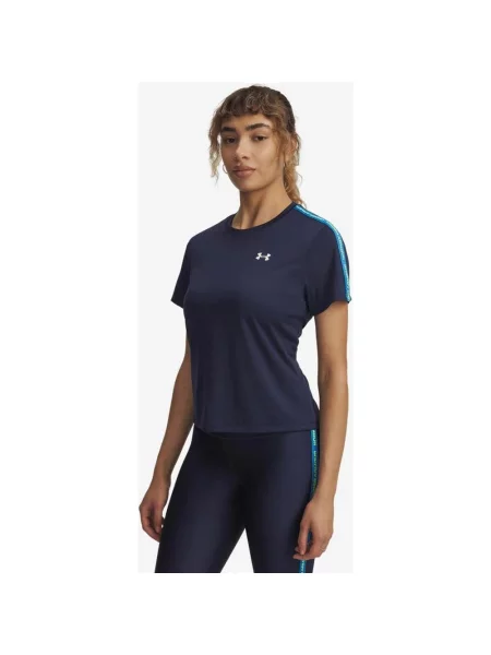 Koszulka Under Armour Tech Wordmark Tape krótki rękaw granatowa S niebieska