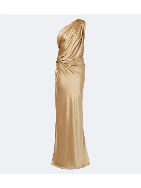 Rochie The Sei din satin drapată cu un umăr gol