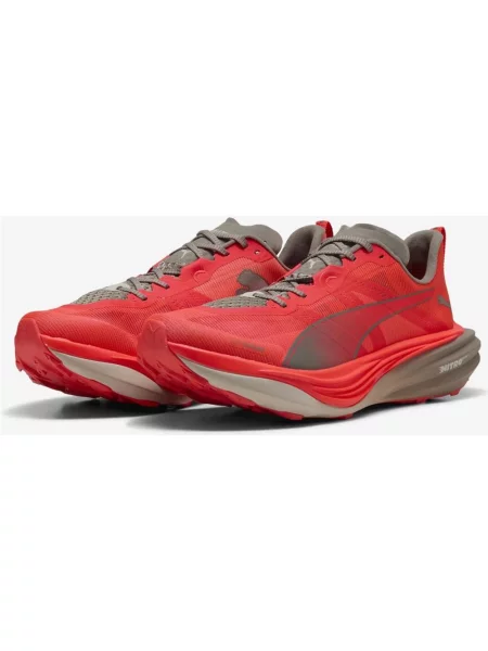 Buty do biegania Puma Deviate NITRO Elite Trail czerwony szary 39 beżowy