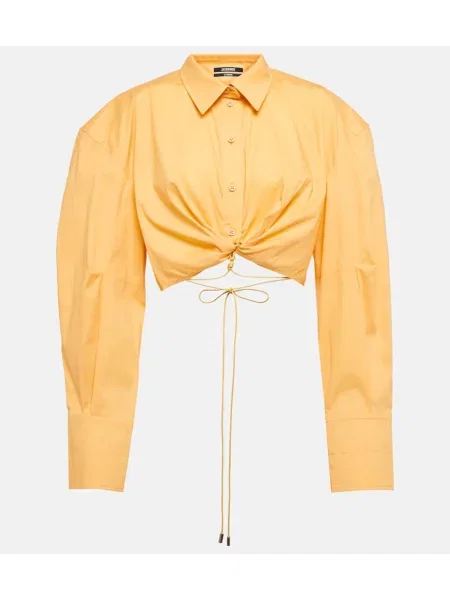 Cămașă Jacquemus din poplin galben
