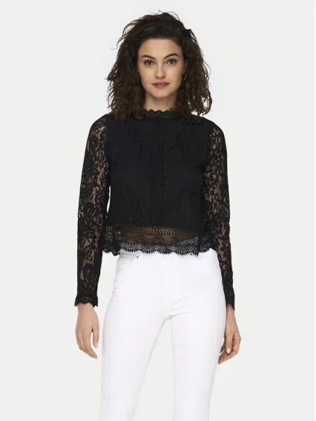 ONLY Bluză NEW KARO' negru