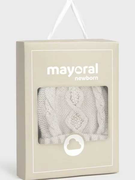 Mayoral Newborn шапка з помпоном для немовлят з бавовною