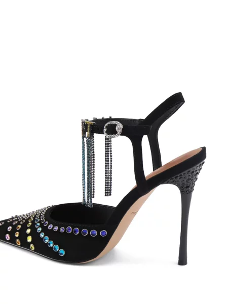 Sandale Kurt Geiger London din piele de căprioară de cristal negru