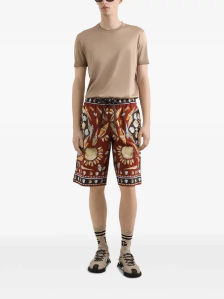 Selyem rövid póló Dolce & Gabbana barna