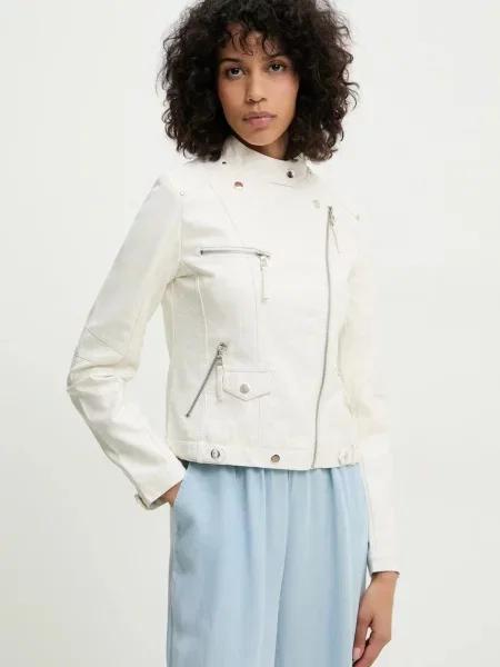 Рокерско яке Answear Lab преходен модел бяло