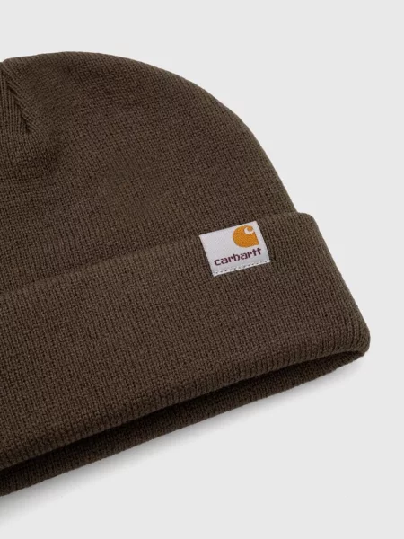 Carhartt WIP czapka Stratus Hat Low z grubej dzianiny zielony