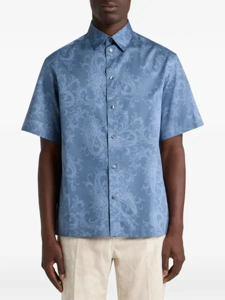 Cămașă Etro cu model floral albastru