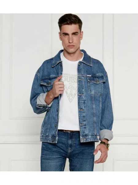 Guess Jeans geacă din denim albastru