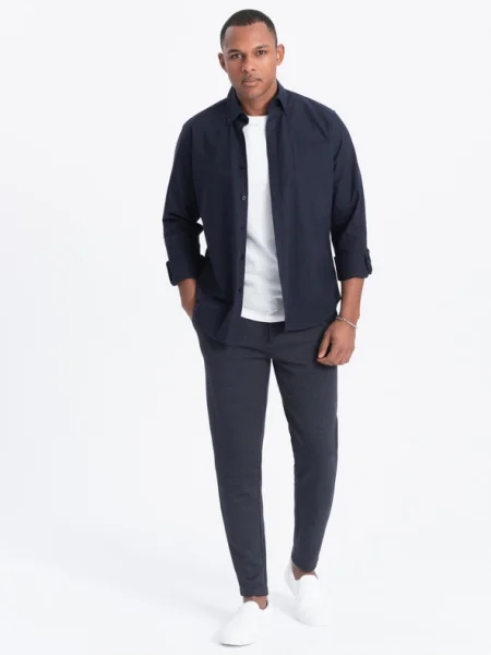 Kötött nadrág Ombre Clothing fekete