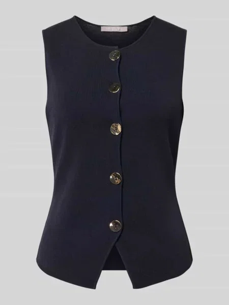 Kamizelka z Mieszanka z Dekolt w serek Christian Berg Woman Selection granatowa