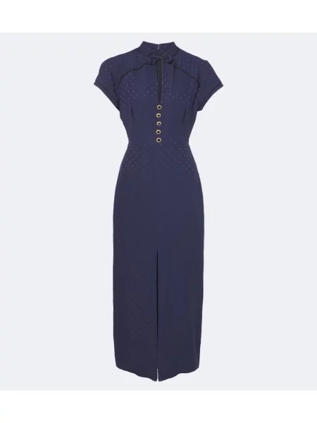 Rochie midi Alessandra Rich de mătase albastru