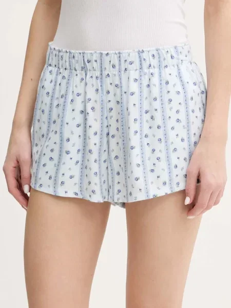 Късо долнище на пижама Hollister Co. синьо