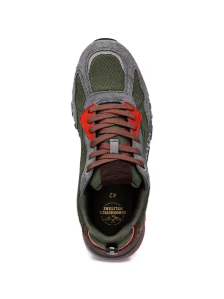 Sneakerși Aeronautica Militare cu broderie verde