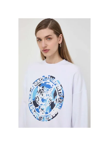 Bluza sportowa Plein Sport w tygrysie prążki biała